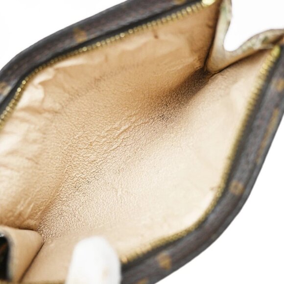 LOUIS VUITTON Logo BUCKET PM Pouch Bag Monogram Leather Brown France - Picture 14 of 14